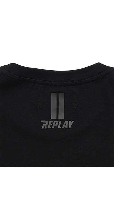 REPLAY MOTORCYCLE ガーメントダイ ロゴプリントTシャツ 詳細画像